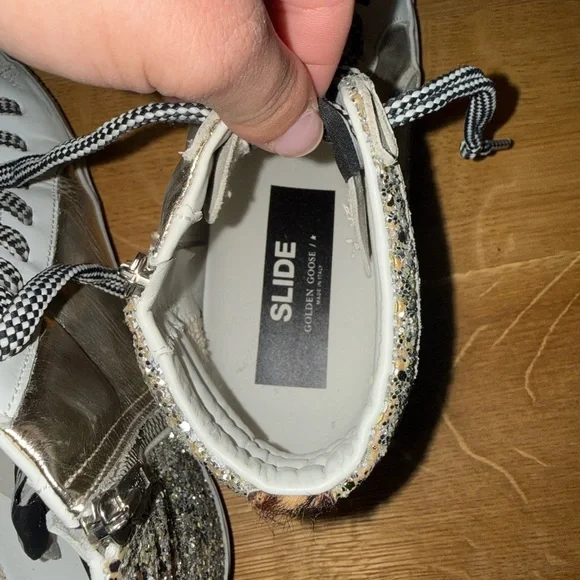 Golden Goose Women's High-Top Sneakers - Gold and Silver Glitter - Picture 6 of 6